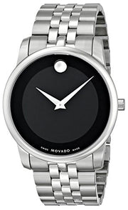  Shop Authentic Movado Museum Classic Black Dial Silver Steel Strap Watch For Men - 606504 - Luxxuri
