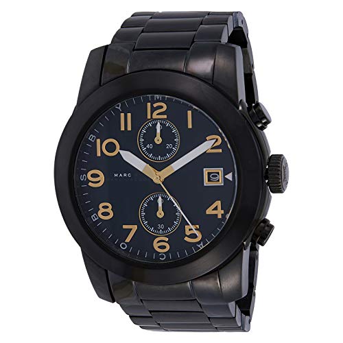  Shop Authentic Marc Jacobs Larry Chronograph Black Dial Black Steel Strap Watch for Men - MBM8606 - Luxxuri