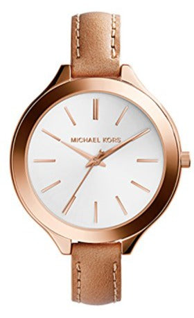  Shop Authentic Michael Kors Runway Slim Quartz White Dial Beige Leather Strap Watch For Women - MK2284 - Luxxuri
