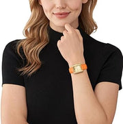  Shop Authentic Michael Kors Emery Three Hand Rose Gold Dial Orange Leather Strap Watch For Women - MK2983 - Luxxuri