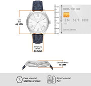  Shop Authentic Michael Kors Benning Three Hand Silver Dial Blue Leather Strap Watch For Men - MK8930 - Luxxuri