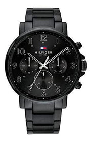  Shop Authentic Tommy Hilfiger Daniel Black Dial Black Steel Strap Watch for Men - 1710383 - Luxxuri