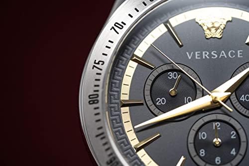  Shop Authentic Versace Classic Chronograph Quartz Black Dial Silver Steel Strap Watch For Men - VEV700419 - Luxxuri