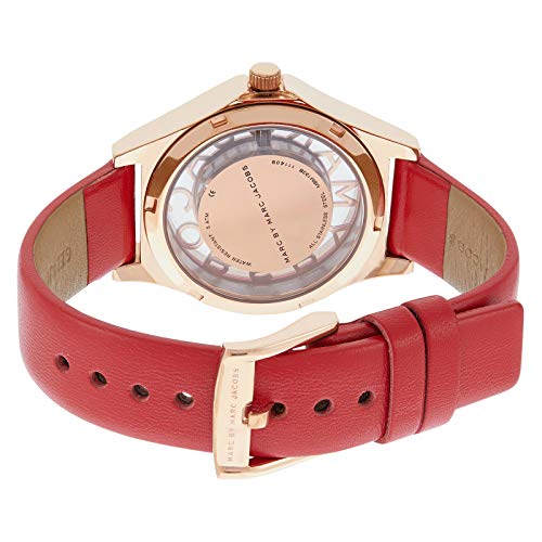  Shop Authentic Marc Jacobs Henry Skeleton Red Dial Red Leather Strap Watch for Women - MBM1338 - Luxxuri