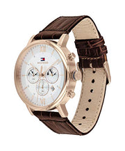  Shop Authentic Tommy Hilfiger Evan White Dial Brown Leather Strap Watch for Men - 1710394 - Luxxuri