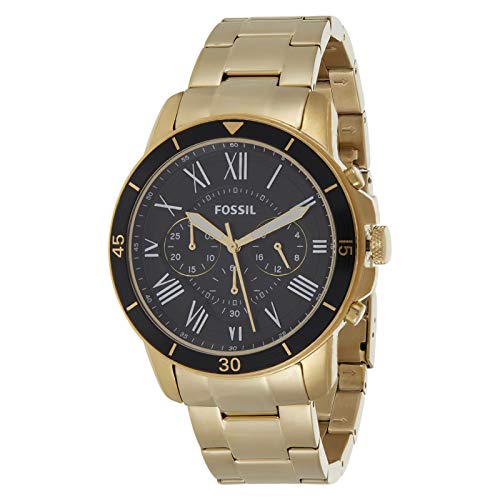  Shop Authentic Fossil Inscription Automatic Black Dial Gold Steel Strap Watch for Men - FS5267 - Luxxuri