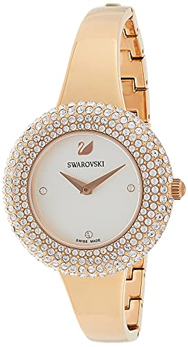  Shop Authentic Swarovski Crystal Rose Silver Dial Rose Gold Steel Strap Watch for Women - 5484073 - Luxxuri