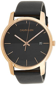  Shop Authentic Calvin Klein City Quartz Black Dial Black Leather Strap Watch for Men - K2G2G6CZ - Luxxuri