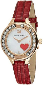  Shop Authentic Swarovski Lovely Crystals Analog White Dial Red Leather Strap Watch for Women - 5297584 - Luxxuri
