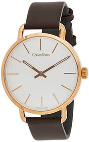  Shop Authentic Calvin Klein Even Silver Dial Brown Leather Strap Watch for Men - K7B216G6 - Luxxuri