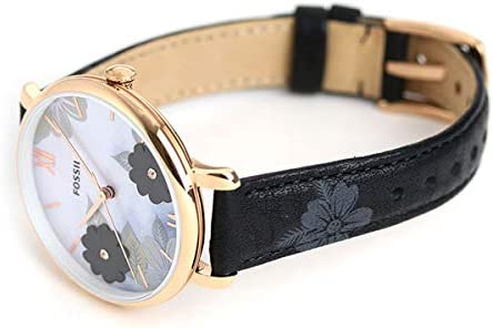  Shop Authentic Fossil Jacqueline Mother of Pearl Dial Black Leather Strap Watch for Women - ES4535 - Luxxuri