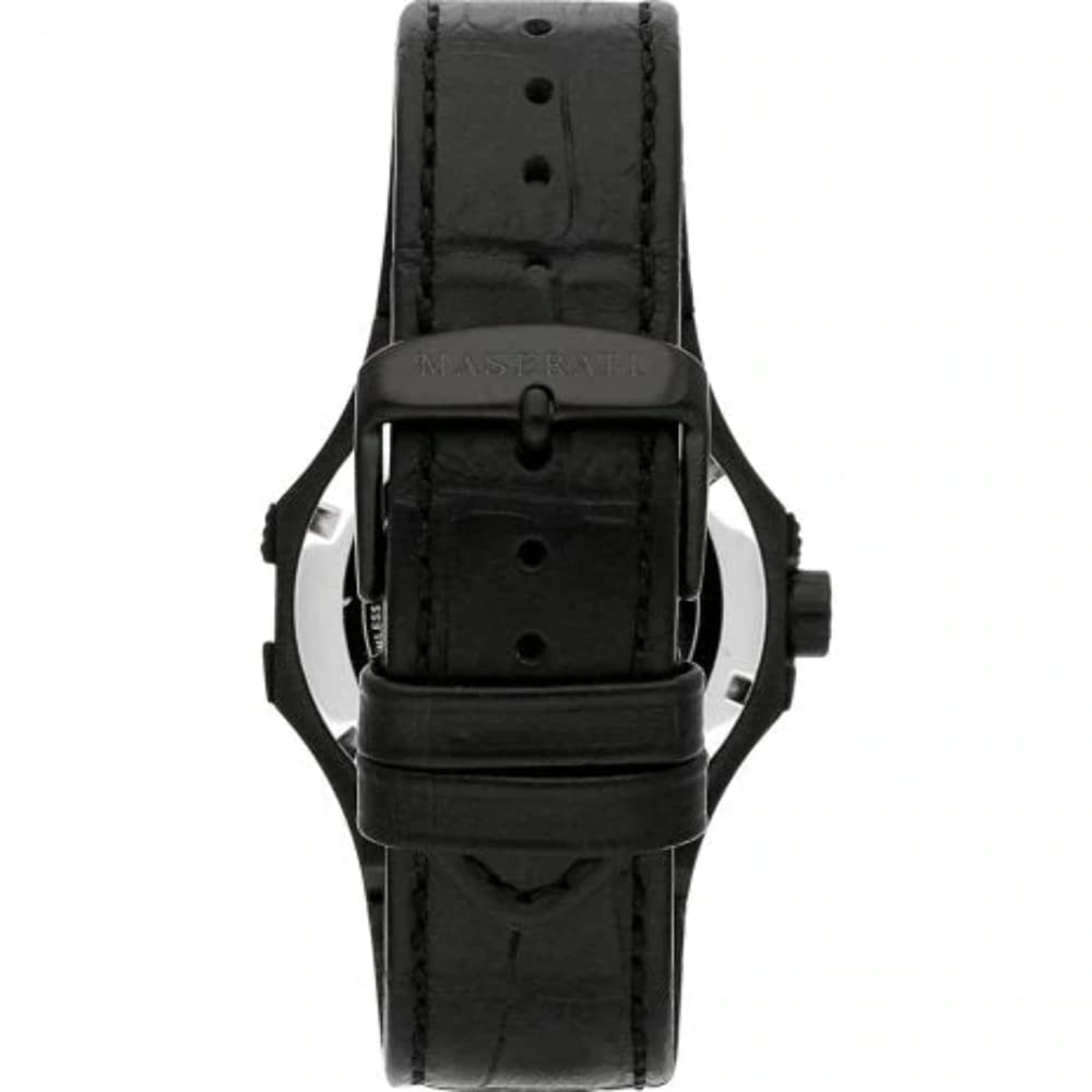  Shop Authentic Maserati Potenza Automatic Black Dial Black Leather Strap Watch For Men - R8821108036 - Luxxuri