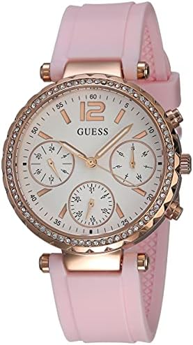  Shop Authentic Guess Solstice Diamonds White Dial Pink Rubber Strap Watch For Women - GW0113L4 - Luxxuri