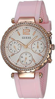  Shop Authentic Guess Solstice Diamonds White Dial Pink Rubber Strap Watch For Women - GW0113L4 - Luxxuri