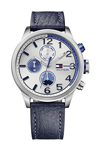  Shop Authentic Tommy Hilfiger Jackson Silver Dial Black Leather Strap Watch for Men - 1791240 - Luxxuri