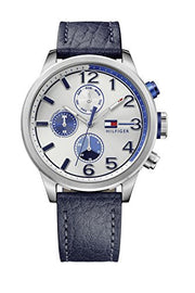  Shop Authentic Tommy Hilfiger Jackson Silver Dial Black Leather Strap Watch for Men - 1791240 - Luxxuri