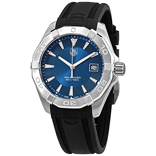  Shop Authentic Tag Heuer Aquaracer Quartz Blue Dial Black Rubber Strap Watch for Men - WAY1112.FT8021 - Luxxuri