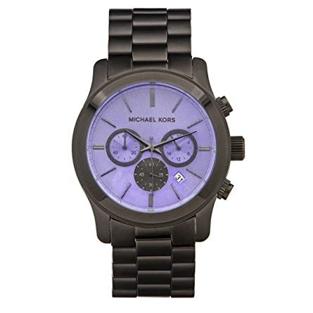 Shop Authentic Michael Kors Runway Chronograph Purple Dial Black Steel Strap Watch For Women - MK5954 - Luxxuri