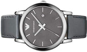  Shop Authentic Emporio Armani Classic Quartz Grey Dial Grey Leather Strap Watch For Men - AR1730 - Luxxuri