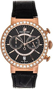  Shop Authentic Swarovski Citra Sphere Chronograph Black Dial Black Leather Strap Watch for Women - 5055209 - Luxxuri