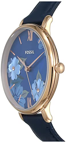  Shop Authentic Fossil Jacqueline Blue Dial Blue Leather Strap Watch for Women - ES4673 - Luxxuri
