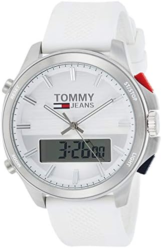  Shop Authentic Tommy Hilfiger Digital Silver Dial White Silicone Strap Watch For Men - 1791764 - Luxxuri