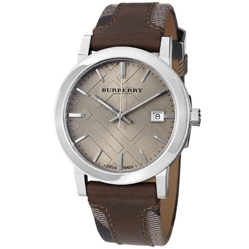  Shop Authentic Burberry The City Grey Dial Leather Strap Watch for Men - BU9020 - Luxxuri