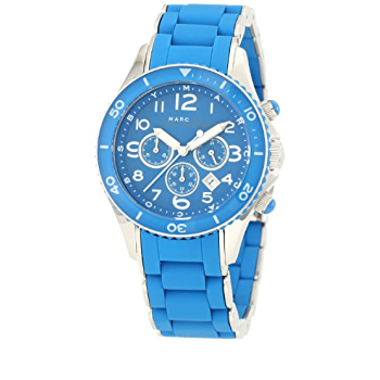  Shop Authentic Marc Jacobs Rock Chronograph Blue Dial Blue Silicone Strap Watch for Women - MBM2575 - Luxxuri