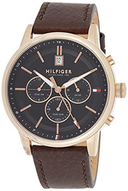  Shop Authentic Tommy Hilfiger Multi Function Chronograph Black Dial Brown Leather Strap Watch for Men - 1791631 - Luxxuri