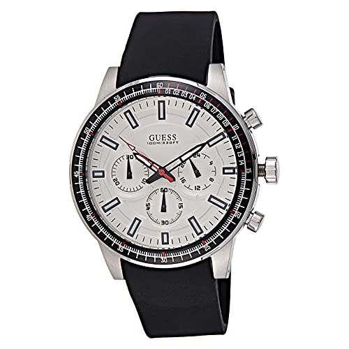  Shop Authentic Guess Fuel Multifunction White Dial Black Rubber Strap Watch for Men - W0802G1 - Luxxuri