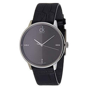  Shop Authentic Calvin Klein Accent Black Dial Black Leather Strap Watch for Men - K2Y2X1CU - Luxxuri