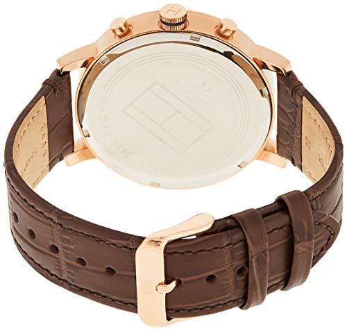  Shop Authentic Tommy Hilfiger Evan White Dial Brown Leather Strap Watch for Men - 1710394 - Luxxuri