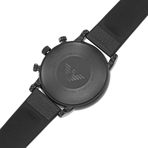  Shop Authentic Emporio Armani Luigi Analog Blue Dial Black Leather Strap Watch For Men - AR11351 - Luxxuri