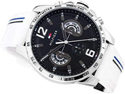  Shop Authentic Tommy Hilfiger Multifunction Black Dial White Rubber Strap Watch for Men - 1791475 - Luxxuri