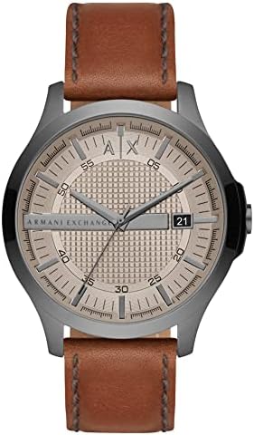  Shop Authentic Armani Exchange Hampton Chronograph Grey Dial Brown Leather Strap Watch For Men - AX2414 - Luxxuri