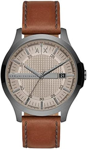  Shop Authentic Armani Exchange Hampton Chronograph Grey Dial Brown Leather Strap Watch For Men - AX2414 - Luxxuri