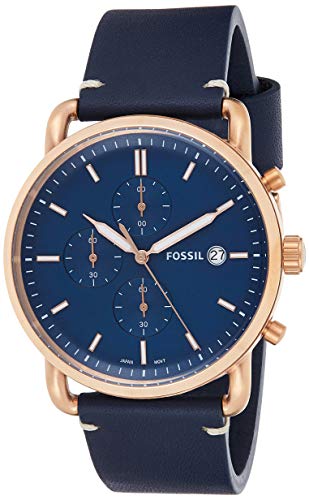  Shop Authentic Fossil The Commuter Blue Dial Blue Leather Strap Watch for Men - FS5404 - Luxxuri