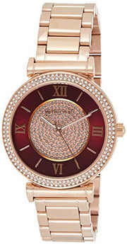  Shop Authentic Michael Kors Caitlin Red Dial Rose Gold Stainless Steel Strap Watch for Women - MK3377 - Luxxuri