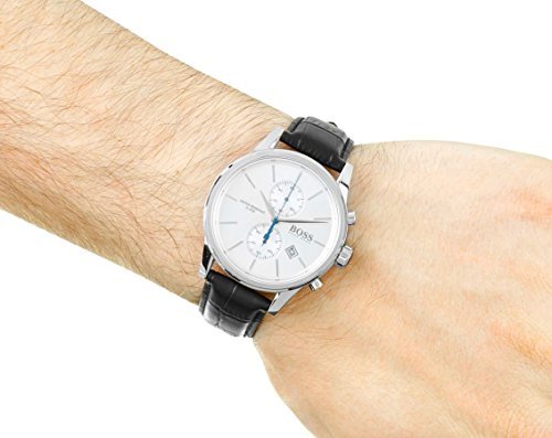  Shop Authentic Hugo Boss Jet Silver Dial Black Leather Strap Watch for Men - 1513282 - Luxxuri