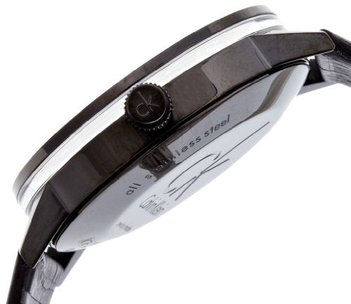  Shop Authentic Calvin Klein Post Minimal Black Dial Black Leather Strap Watch for Men - K7621401 - Luxxuri