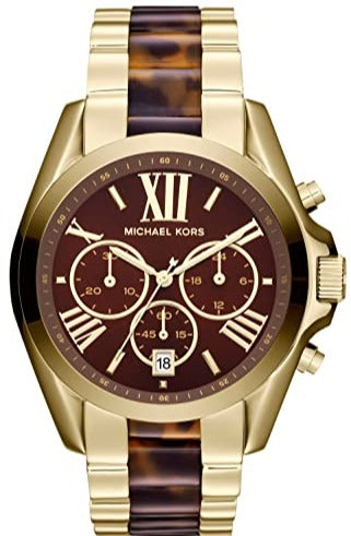  Shop Authentic Michael Kors Bradshaw Chronograph Brown Dial Two Tone Steel Strap Watch For Women - MK5696 - Luxxuri