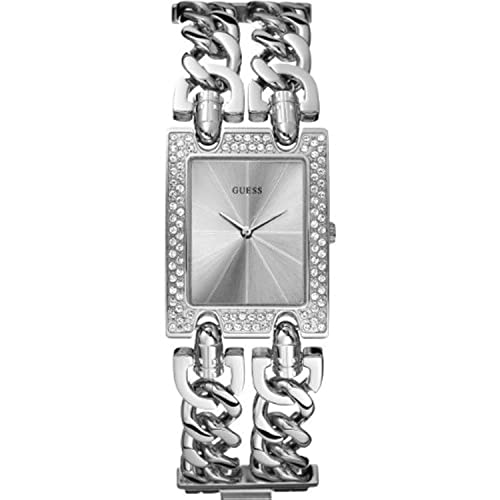  Shop Authentic Guess Mod Heavy Metal Diamonds Silver Dial Silver Steel Strap Watch for Women - W95088L1 - Luxxuri
