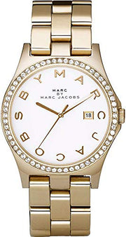  Shop Authentic Marc Jacobs Henry Diamonds White Dial Gold Steel Strap Watch for Women - MBM3045 - Luxxuri