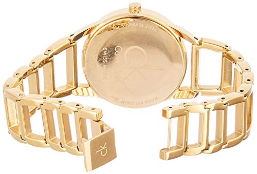  Shop Authentic Calvin Klein Stately Silver Dial Gold Steel Strap Watch for Women - K3G23526 - Luxxuri
