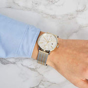  Shop Authentic Tommy Hilfiger Jenna Quartz White Dial Two Tone Mesh Bracelet Watch for Women  - 1782074 - Luxxuri