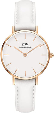  Shop Authentic Daniel Wellington Petite White Dial White Leather Strap Watch For Women - DW00100249 - Luxxuri