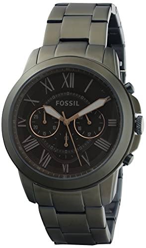  Shop Authentic Fossil Grant Chronograph Olive Green Dial Green Steel Strap Watch for Men - FS5375 - Luxxuri