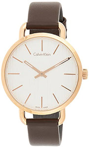  Shop Authentic Calvin Klein Even White Dial Brown Leather Strap Watch for Women - K7B236G6 - Luxxuri