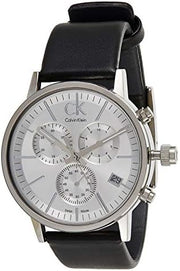  Shop Authentic Calvin Klein Post Minimal White Dial Black Leather Strap Watch for Men - K7627120 - Luxxuri