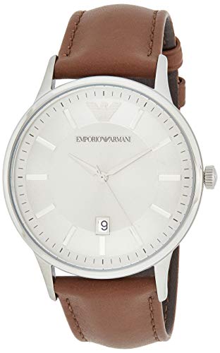  Shop Authentic Emporio Armani Renato Quartz Silver Dial Brown Leather Strap Watch For Men - AR11185 - Luxxuri